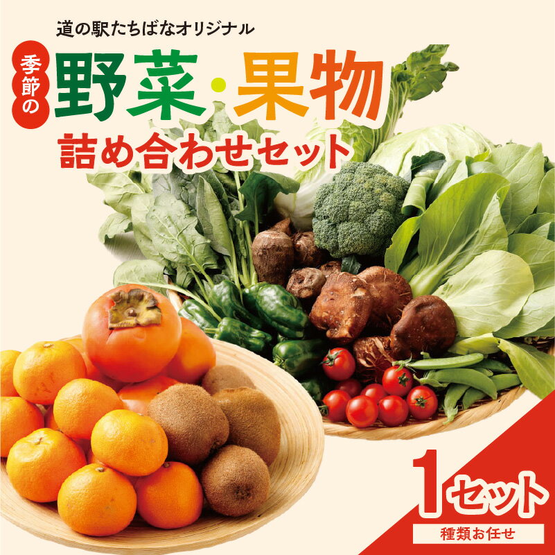 [道の駅たちばなオリジナル]季節の野菜・果物セット 種類 お任せ 旬 野菜 果物 詰め合わせ