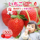 【ふるさと納税】人気の2種いちご食べ比べセット「あまおう 250g」+「かおり野 250g」合計500g|2025年12月〜順次発送<ひらい観光農園> いちご イチゴ 苺 旬 期間限定 数量限定 デザート フルーツ 食べ比べ 福岡県 八女市