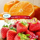 【ふるさと納税】九州・福岡フルーツ王国八女 お試し旬のフルーツ定期便【全2回】 A|<配送不可:北海道・沖縄・離島>あまおう みかん いちご 蜜柑 オレンジ 果...