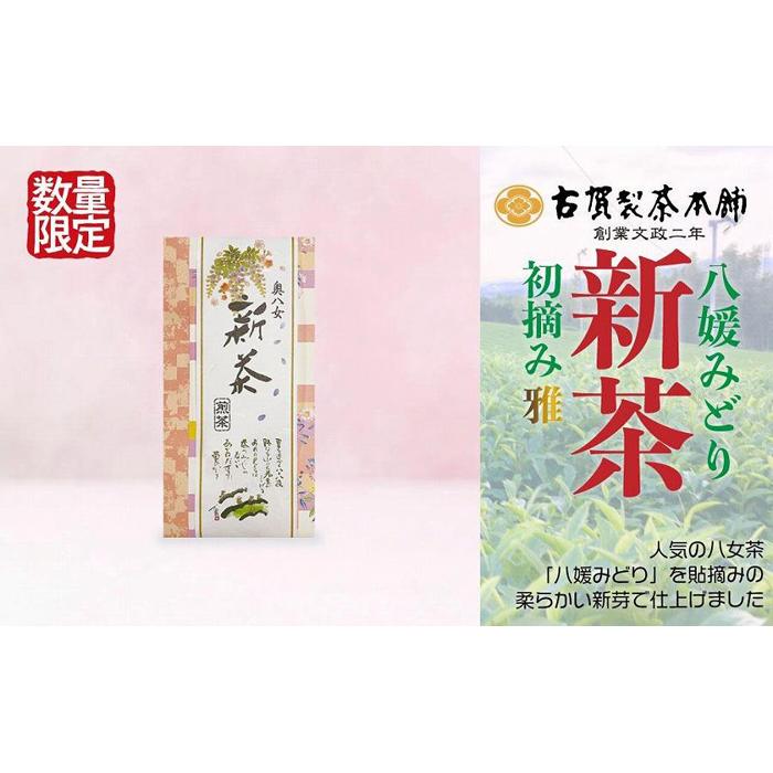 古賀製茶本舗 奥八女初摘み新茶 八媛みどり「雅」特上煎茶 100g[2024年5月以降発送] [メール便] 新茶 煎茶 初摘み 八女茶 お茶