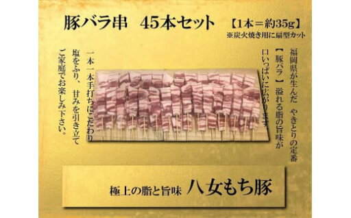 【ふるさと納税】八女もち豚 豚バラ串45本盛りセット 豚肉 豚バラ 串 八女 豚 肉 お肉 セット 【ふるさと納税】八女もち豚 豚バラ串45本盛りセット 豚肉 豚バラ 串 八女 豚 肉 お肉 セット