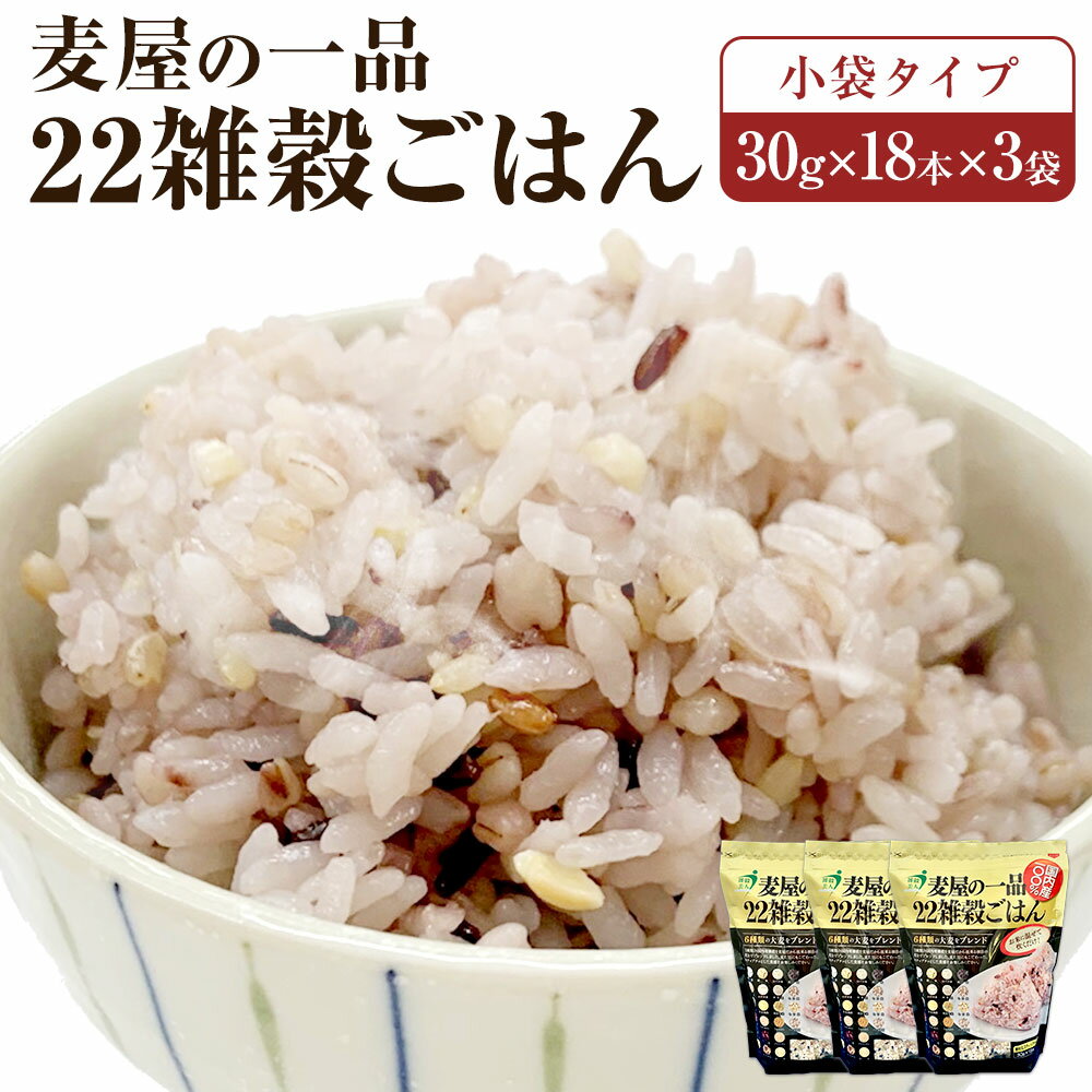 麦屋の一品 22雑穀ごはん 30g×18本×3袋 計1.62kg 小袋タイプ 分包タイプ 小分け 雑穀 ごはん 米 大麦 健康 国内産 送料無料