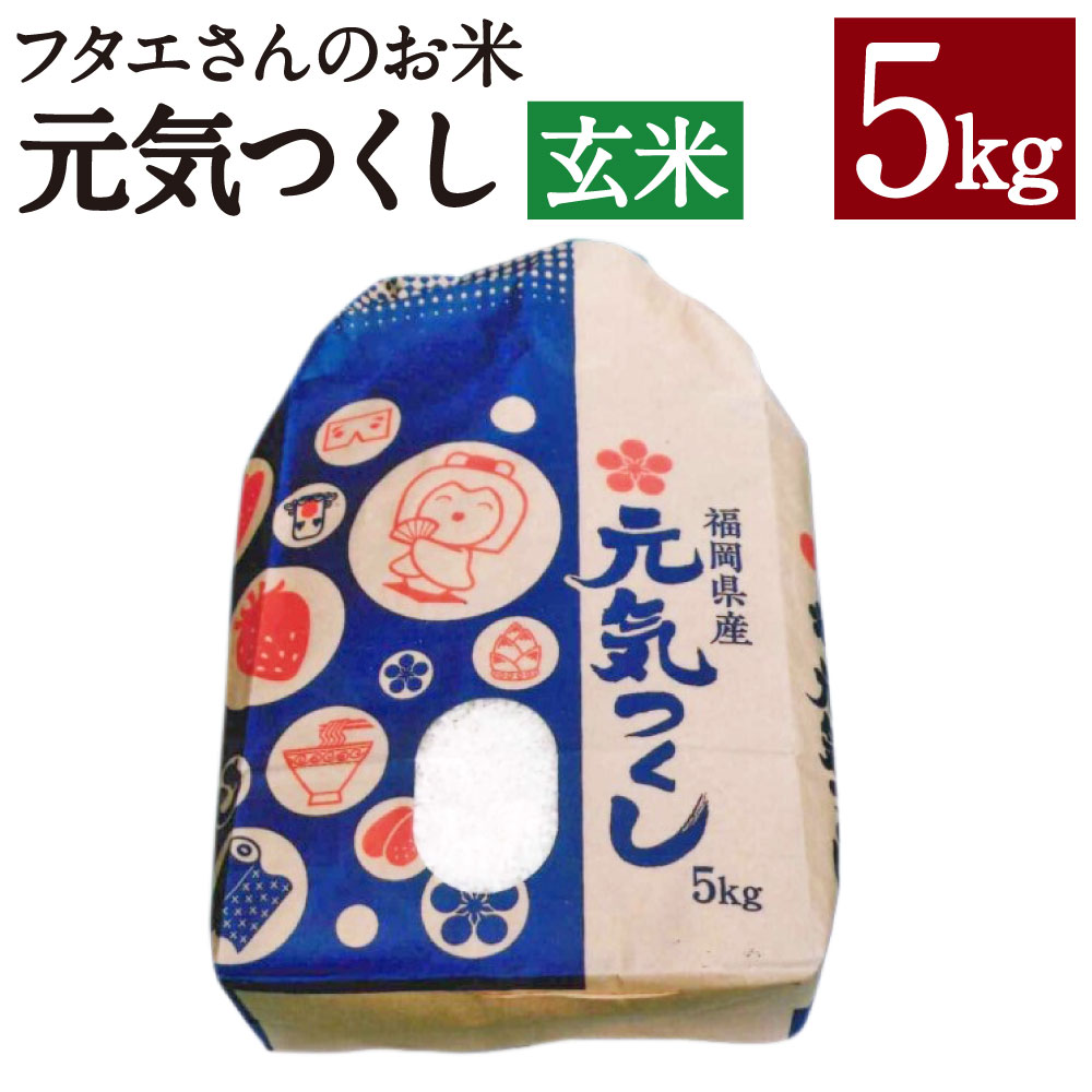 【ふるさと納税】フタエさんのお米 元気つくし 玄米 5kg 米 お米 うるち米 福岡県産 九州産 送料無料