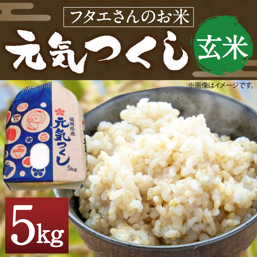 【ふるさと納税】フタエさんのお米 元気つくし 玄米 5kg 令和3年度産 米 お米 うるち米 福岡県産 九州産 送料無料