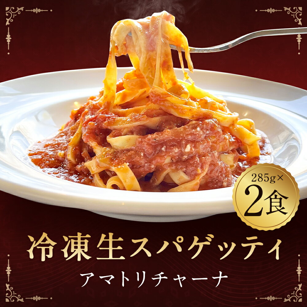 【ふるさと納税】冷凍生スパゲッティ アマトリチャーナ 285g×2食 合計570g 2人前 粉チーズ付き トマトソース パスタ 冷凍パスタ スパゲティ イタリアン 冷凍 送料無料