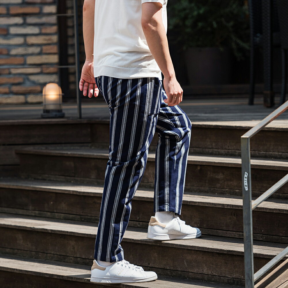 【ふるさと納税】藤巻百貨店 うなぎの寝床 別注 紺縞 MONPE もんぺ Mサイズ/Lサイズ 選べるサイズ ファッション ズボン カジュアル 久留米絣 送料無料