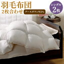 【ふるさと納税】羽毛布団 2枚合わせ シングル グースダウン93% 150cm×210cm 合計1.1kg オールシーズン使用可能 掛け布団 肌掛け 羽毛 ふと...