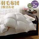 【ふるさと納税】羽毛布団 2枚合わせ シングル ダウン70% オールシーズン使用可能 掛け布団 肌掛け 羽毛 ふとん 150cm×210cm 合計1.1kg 抗...