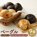 17位! 口コミ数「0件」評価「0」チョコ＆ナッツベーグル・クランベリークリームチーズベーグル 合計9個 2種類 セット ベーグル チョコ ナッツ クランベリー クリームチーズ･･･ 