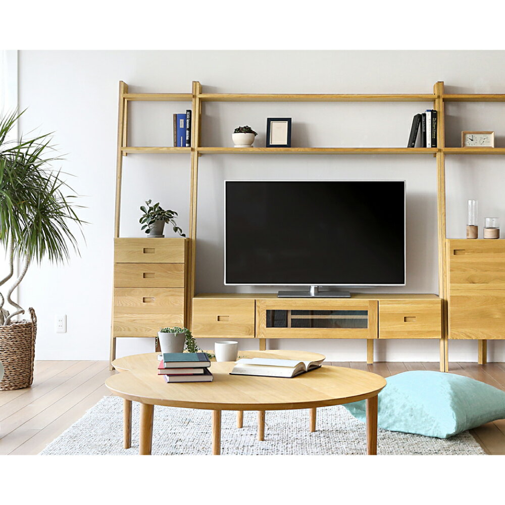 【ふるさと納税】高野木工 レイリア 154TVボード WO 幅154cm 高さ178.5cm ホワイトオーク テレビボード 大川家具 ナチュラル 北欧家具 家具...