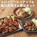 【ふるさと納税】スパイシースペアリブ&鶏の炭焼き&豚足セット 3種類 セット カット済み 惣菜 おかず おつまみ お肉 スペアリブ 豚足 鶏 冷凍 送料無料