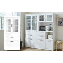 【ふるさと納税】食器棚 トスティ 鏡面ホワイト 幅80cm ダイニングボード【開梱設置】 | 北欧 家具 インテリア 大川家具 レンジ台 レンジボード キッチン...