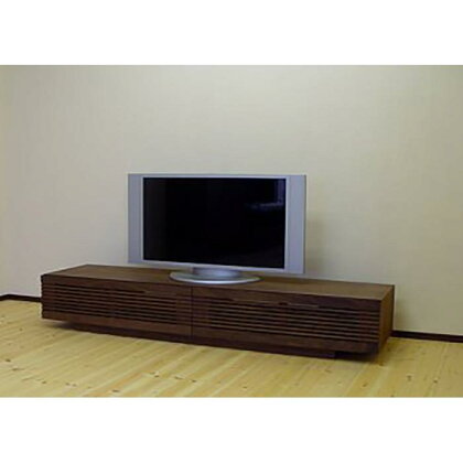 【VOICE テレビボード ウォールナット　180cm】シャープな無垢材ルーバー扉のテレビボード＜ウォールナット材　オイルフィニッシュ　リモコン対応＞家具 テレビ台 テレビボード TVボード AVボード 棚 リビングボード サイド MUFactory