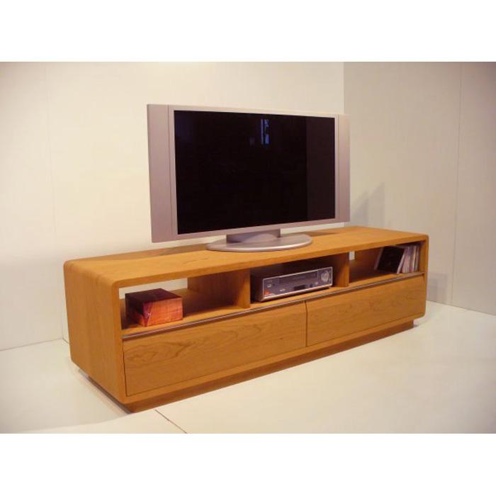 【ROUND テレビボード　ブラックチェリー153cm】＜ブラックチェリー材ツキ板　オイルフィニッシュ＞ 家具 テレビ台 テレビボード TVボード AVボード 棚 リビングボード サイドボード ローボード MUFactory