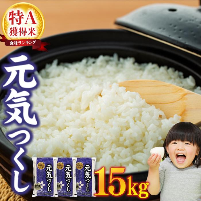 【ふるさと納税】食味ランキング特A獲得米！元気つくし15kg(5kg×3袋)