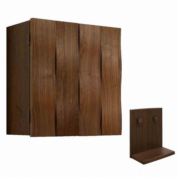 【ふるさと納税】壁掛け仏壇 仏壇 モダン仏壇 現代仏壇「Wave-ウェーブ-専用台セット」ウォールナット材 国産 日本製 大川家具【丸田木工】 | 家具 ファニ...