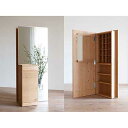 【ふるさと納税】CARAMELLA Storage Mirror (L) oak | 家具 隠せる 隠す収納 キッチンボード 大川市 完成品 引戸 キャビネット 収納 棚