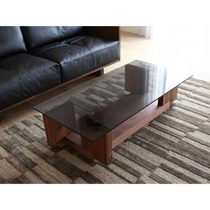 【ふるさと納税】CARAMELLA Living Table 1206 walnut (glass top) | 家具 ファニチャー 人気 おすすめ 送料無料