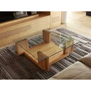 【ふるさと納税】CARAMELLA Living Table 0909 oak (glass top) | 家具 ファニチャー 人気 おすすめ 送料無料