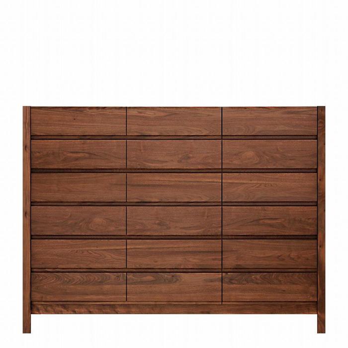 【ふるさと納税】チェスト タンス 幅156 6段 奥行44 ウォールナット 無垢 桐たんす 箪笥 脚付き 木製 婚礼 衣類収納 大川家具 丸田木工 シーズ | ...