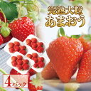 【ふるさと納税】福岡県大川市産 完熟大粒あまおう 4パックセット【出荷期間は12月中旬～4月下旬】