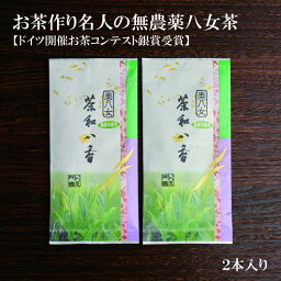 【ふるさと納税】お茶作り名人の無農薬八女茶＜2本＞【ドイツ開催お茶コンテスト銀賞受賞！】