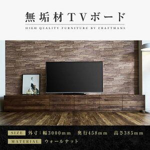 【ふるさと納税】【大川家具】無垢材　テレビボード　ローボード　テレビ台　TV台　風雅　type2　幅3000　ウォールナット　ナチュラル　インテリア　収納　国産　完成品　組み立て不要　高級感　北欧【設置付き】 | 家具 ファニチャー 人気 おすすめ 送料無料