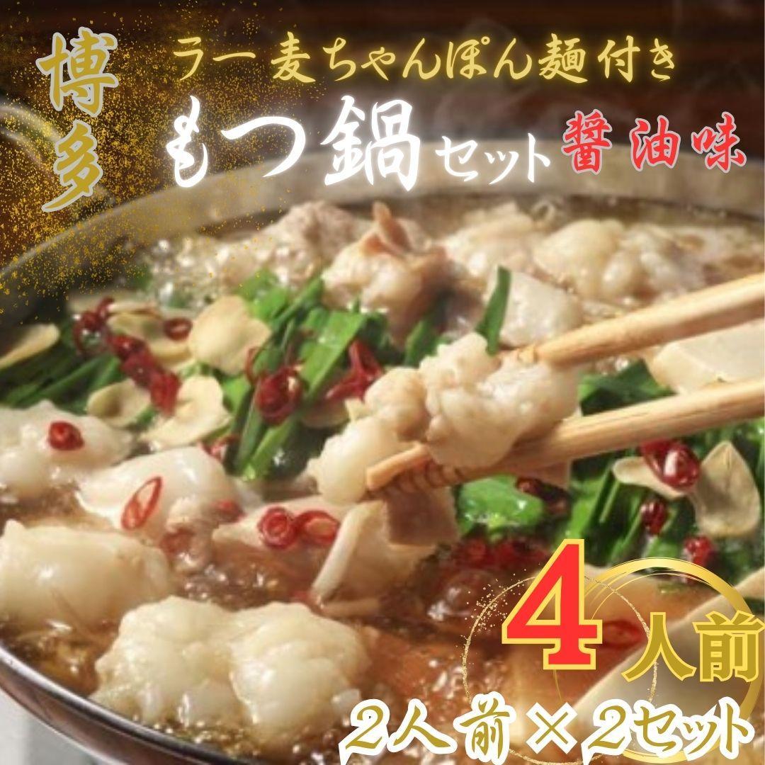 【ふるさと納税】【化粧箱入り】福岡グルメ!博多牛もつ鍋セット4人前(牛もつ2人前 200g×2袋)