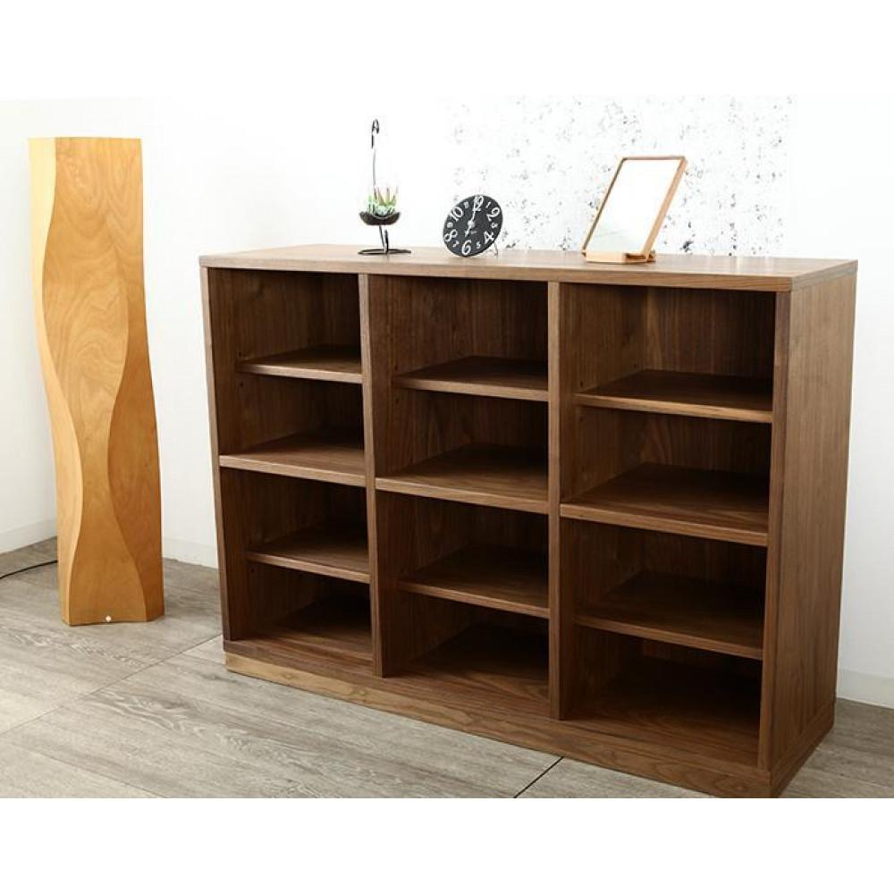 【ふるさと納税】大川家具 ソプラ 113cm ブックシェルフ 本棚 3列2段 天然木ウォールナット 野中木工所