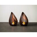 【ふるさと納税】LED キャンドルホルダー 木製 レーザー加工雑貨 ウォールナット インテリア雑貨 キャンドルホルダー001 2個セット | LEDキャンドルス...