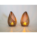 【ふるさと納税】LED キャンドルホルダー 木製 レーザー加工雑貨 ホワイト木目 インテリア雑貨 キャンドルホルダー001 2個セット | LEDキャンドルスタ...