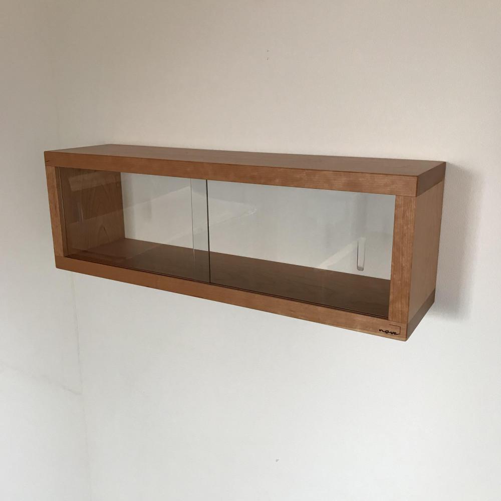 【ふるさと納税】【ボックスシェルフ:壁に取り付ける(引っ掛ける)家具 ガラスの引き戸】棚 シェルフ ウォールシェルフ ラック ウォールラック カップボード 食器...