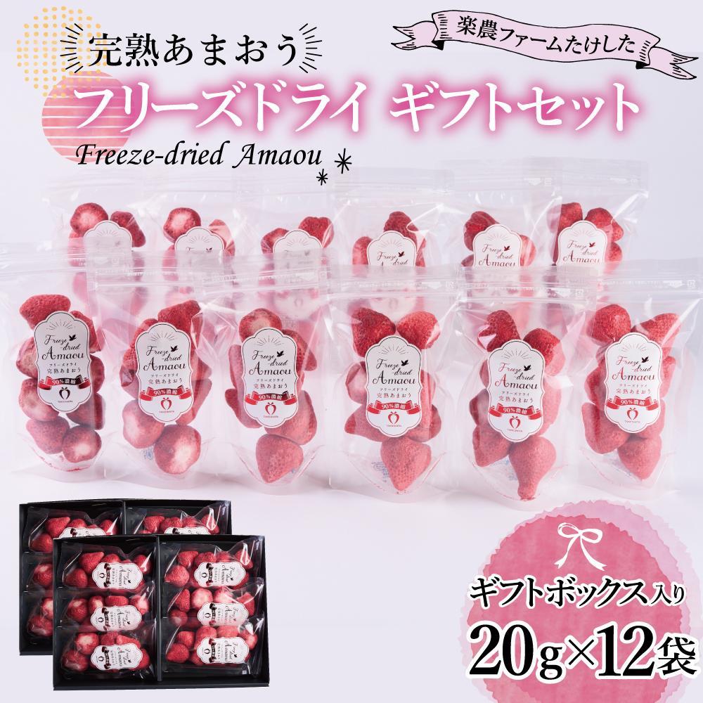 【ふるさと納税】フリーズドライ いちご 完熟 あまおう 丸ごと 苺 小分け ギフト 240g ( 20g × 12袋 ) | 果肉 くだもの フルーツ フルーツ ストロベリー お菓子 菓子 スムージー 朝食 ヨーグルト おやつ イチゴ 製菓材料 グルメ お取り寄せ 福岡県 大川市