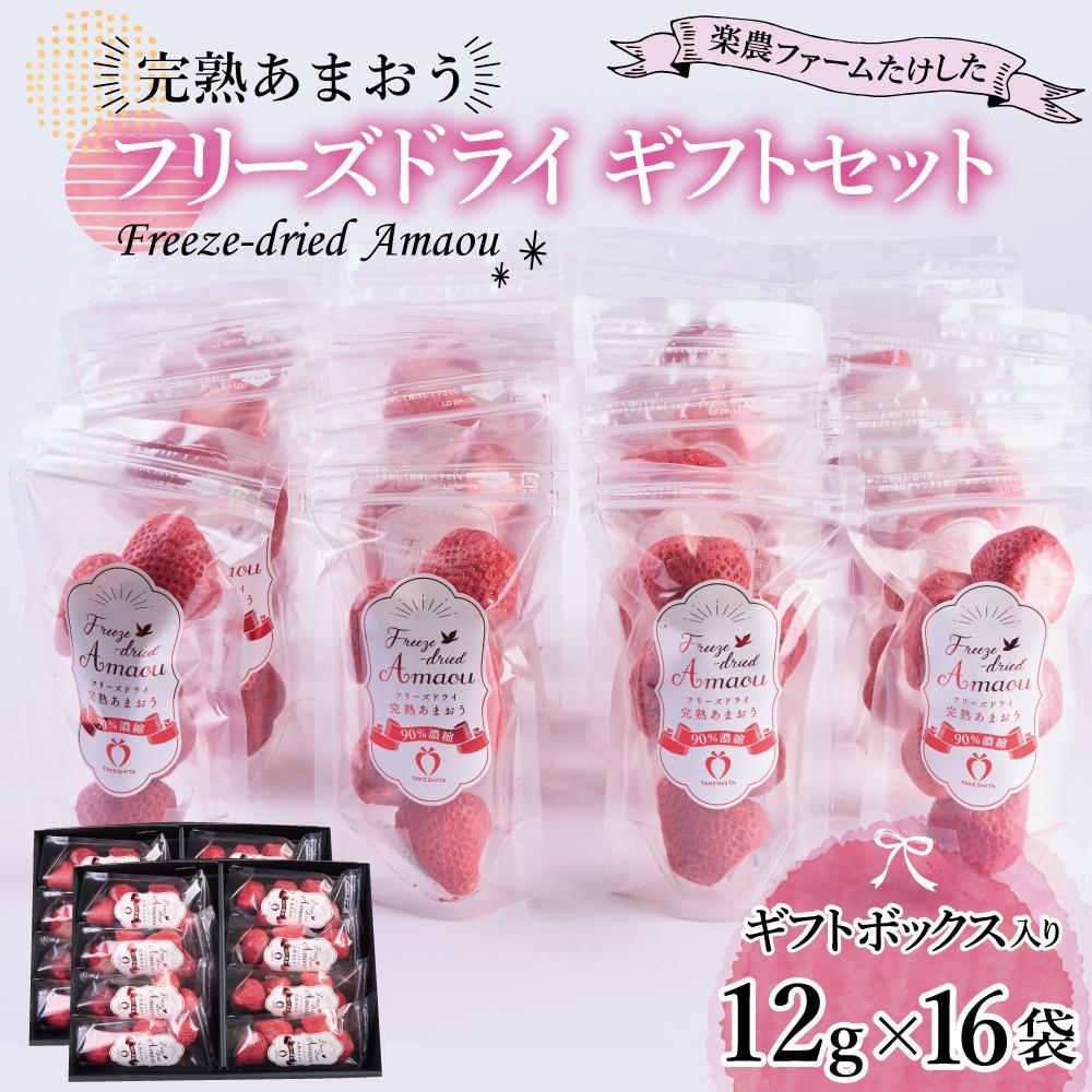 【ふるさと納税】フリーズドライ いちご 完熟 あまおう 丸ごと 苺 小分け ギフト192g ( 12g × 16袋 ) | 果肉 くだもの フルーツ フルーツ ストロベリー お菓子 菓子 スムージー 朝食 ヨーグルト おやつ イチゴ 製菓材料 グルメ お取り寄せ 福岡県 大川市