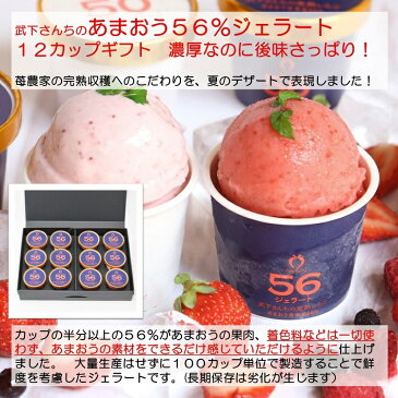【ふるさと納税】たけしたさんちのあまおうジェラート56% 12カップギフト 濃厚なのに後味さっぱり! ご家族様5,6名様向け | 福岡県 大川市 福岡 大川 福岡県大川市 ふるさと 納税 食べ物 取り寄せ お取り寄せ グルメ お取り寄せグルメ ご当地 ご当地グルメ いちご イチゴ