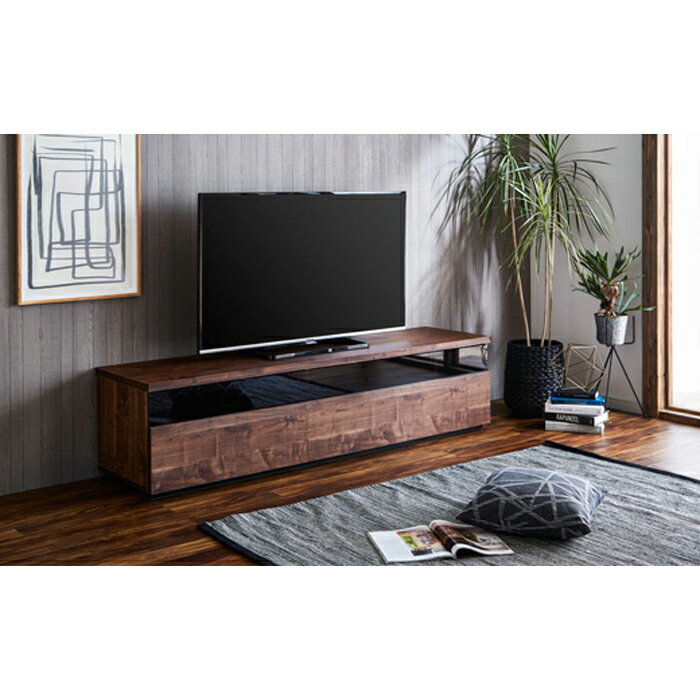 【ふるさと納税】【開梱設置】テレビ台 TV台 幅180cm フレッド ウォールナット 大川家具 テレビボード | 家具 インテリア おしゃれ 北欧 アンティーク 木製 日本製 ローボード テレビラック TVラック TVボード 収納 隠す 高さ44cm ヴィンテージ 木目調 無垢 リビングボード