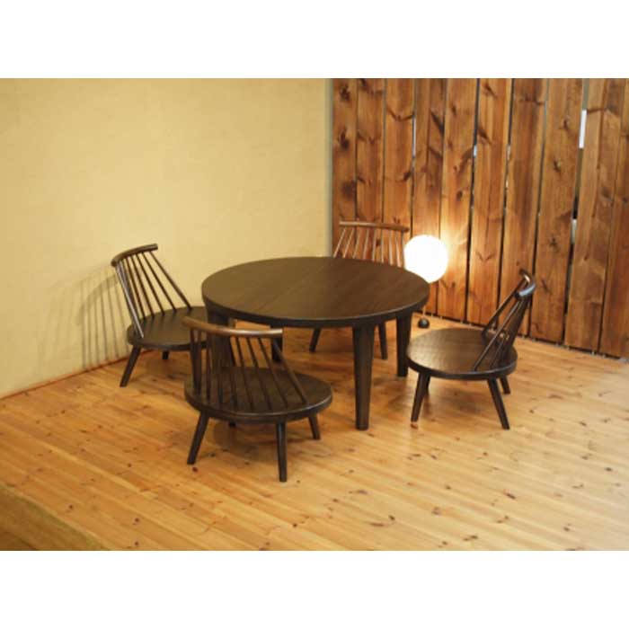 【ふるさと納税】【異邦人 あぐら卓 5点セット】★さざ波のような優しい表情を持ち、浮造り加工を施した独特の風合いを楽しめます | 家具 ファニチャー 人気 おす...