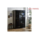 【ふるさと納税】【開梱設置】引き戸キッチンボード 食器棚 ポエム 幅113.5 2枚扉(ミスト・クリア・スモークガラス) ブルックリン レンジ台 家具 | 隠せ...