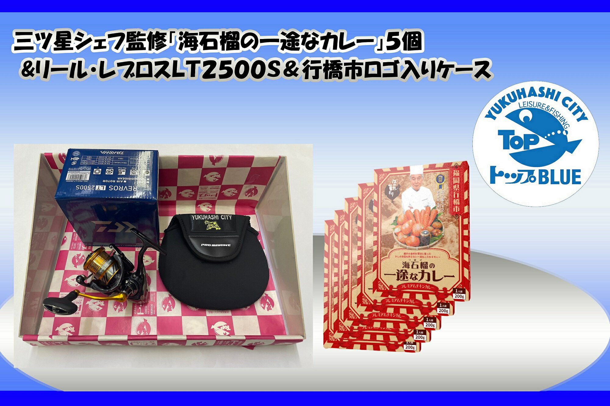 2位! 口コミ数「0件」評価「0」三ツ星シェフ監修「海石榴の一途なカレー」5個＆リール・レブロスLT2500S＆行橋市ロゴ入りケース_BS-022