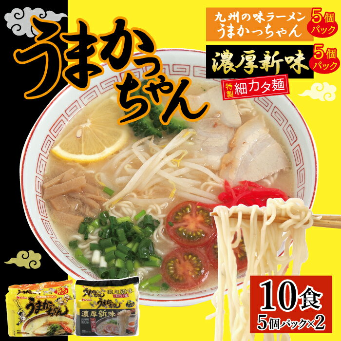 【ふるさと納税】うまかっちゃん5食・濃厚新味5食 計10食セット_CE-063 とんこつ 豚骨 トンコツ ラーメン 袋麺