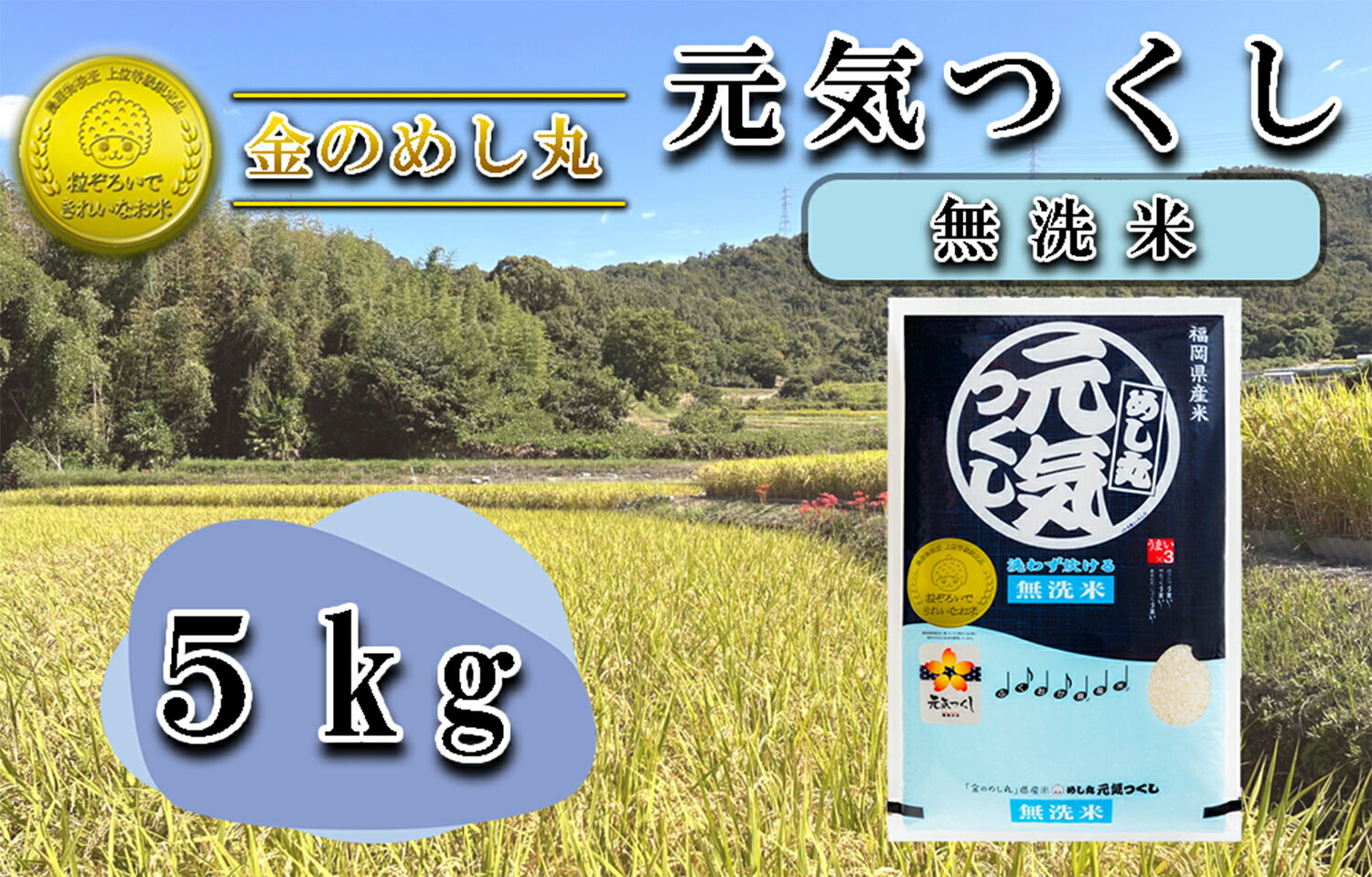 42位! 口コミ数「0件」評価「0」令和7年米〈無洗米〉　金のめし丸元気つくし 5Kg（1袋）_CE-067