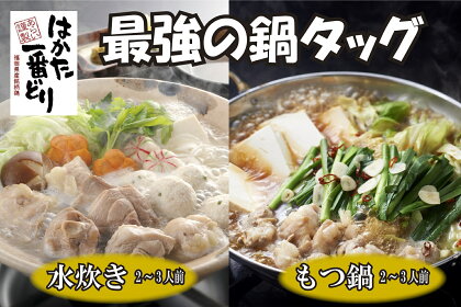 福岡名物【はかた一番どり】水炊き・もつ鍋セット_CX-006