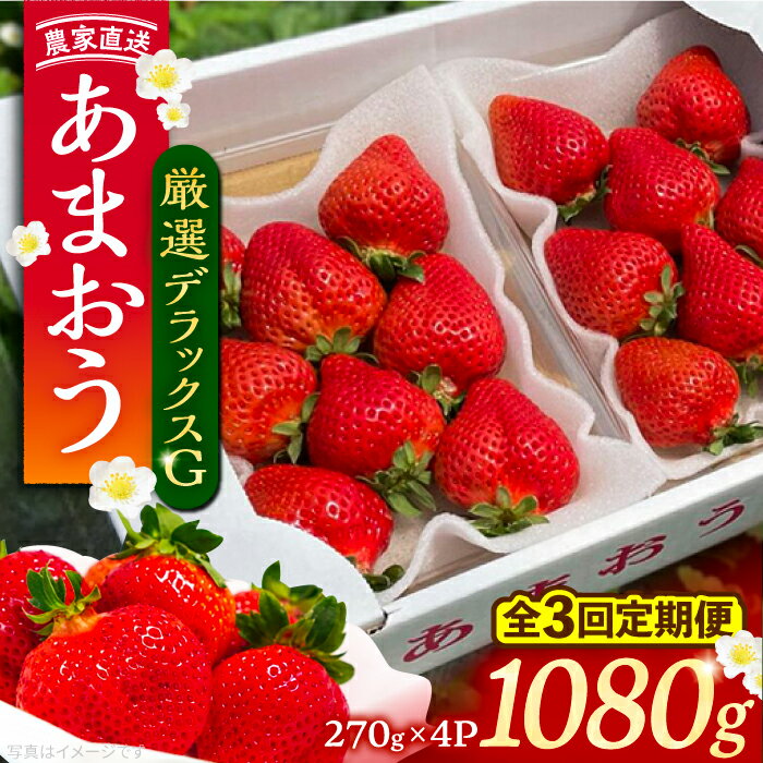 14位! 口コミ数「2件」評価「5」【先行予約】【全3回定期便】あまおう 厳選デラックスG 1080g (270g以上 × 4 パック) 土耕栽培《豊前市》【内藤農園】果物 い･･･ 