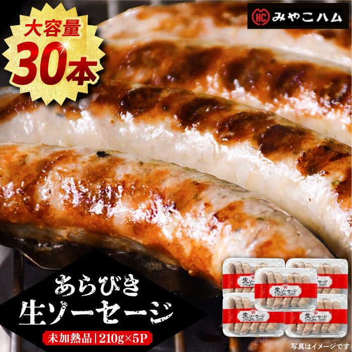 あらびき 生ソーセージ 6本 × 5パック [豊前市][みやこハム] 肉 豚肉 ソーセージ [VAN013] 11000円