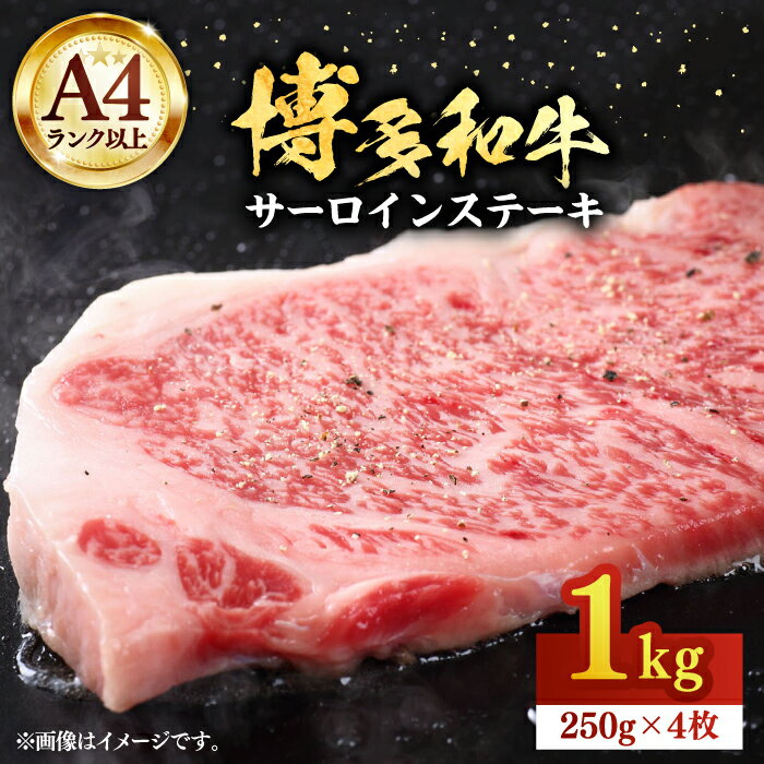 博多和牛サーロインステーキセット 1kg（250g×4枚）【株式会社Meat Plus】《豊前市》肉 焼肉 ステーキ お土産 冷凍 [VBB010]