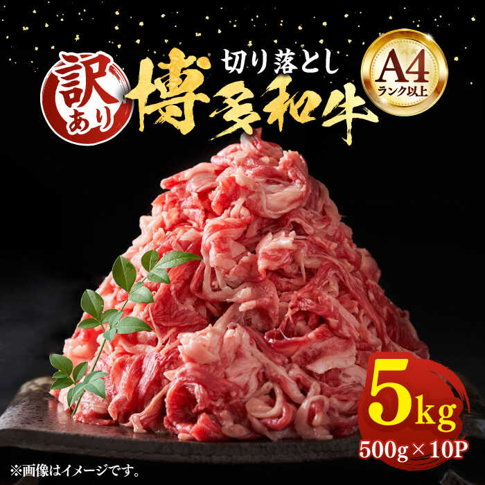 【A4以上】博多和牛 切り落とし 5kg （500g×10P）《豊前市》【MEAT PLUS】肉 牛肉 バラ 牛肩 [VBB026]