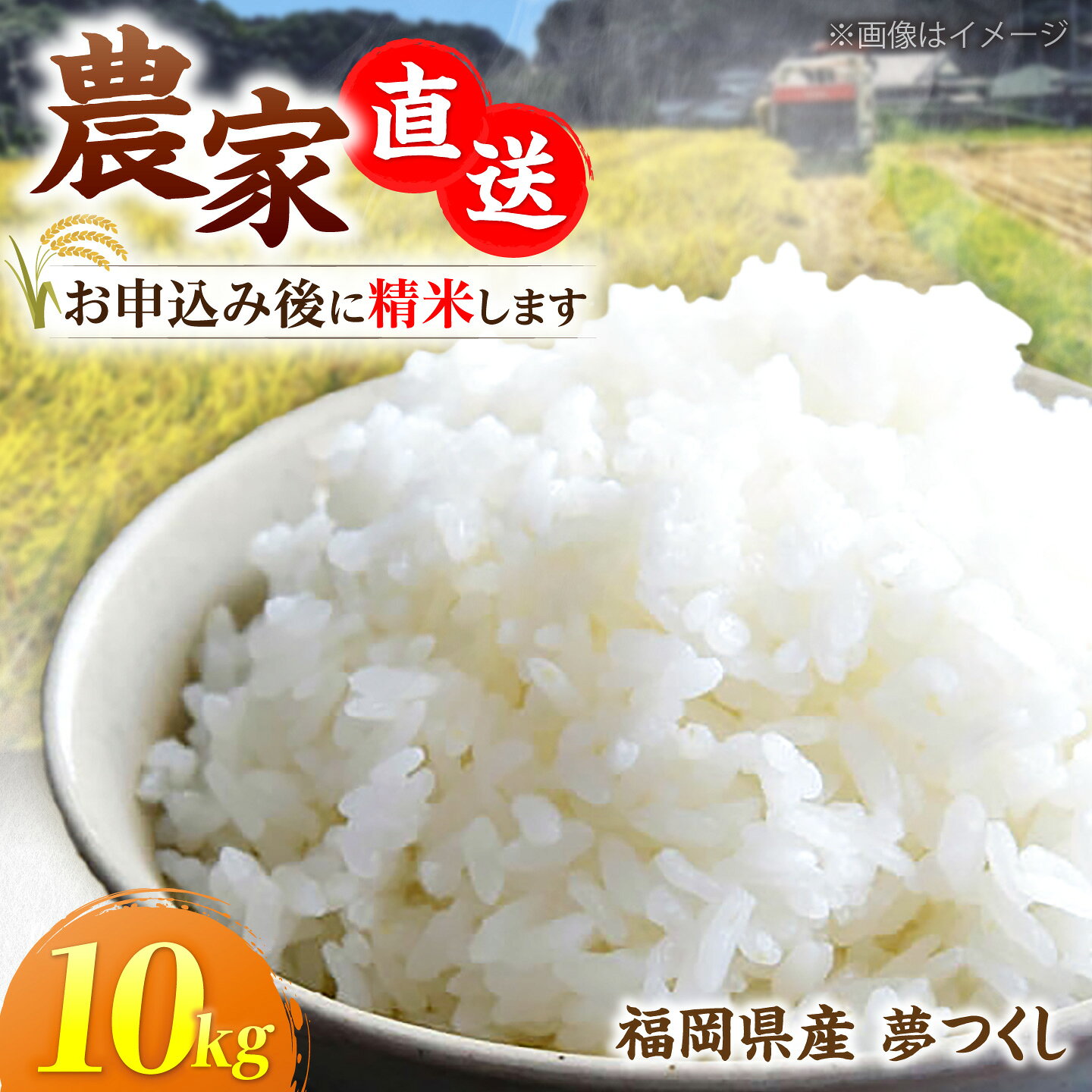 【令和7年産】 福岡県産米 夢つくし 10kg×1袋 《豊前市》【湯越農園】[VBC018] 米 お米 精米 白米 ブランド米 国産 ごはん ご飯 単一原料米 こめ 人気 おすすめ ゆめつくし 10キロ