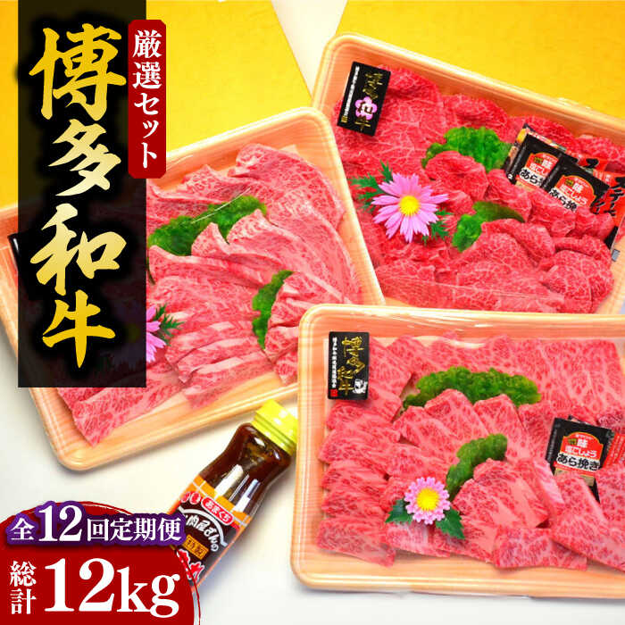 【ふるさと納税】【全12回定期便】【化粧箱入】A5〜A4ランク 博多和牛 厳選セット(計1150g)焼肉たれ・塩胡椒付《豊前市》【株式会社マル五】[VCL119...