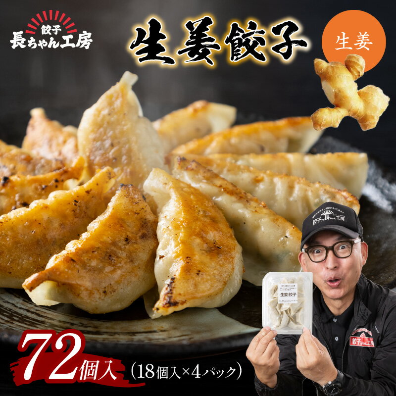 生姜餃子4パック(72個入り) ぎょうざ ギョーザ 餃子 羽根つき パック 送料無料 ふるさと納税 餃子 冷凍 ふるさと納税 惣菜 福岡県中間市 [008-0002]