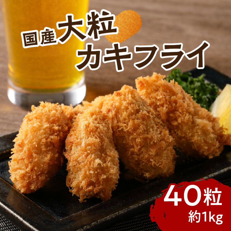 【ふるさと納税】サクサクッ!国産大粒カキフライ40粒(約1kg) カキフライ 揚げ物 惣菜 魚介 1キロ 国産 送料無料 冷凍食品 牡蠣フライ ふるさと納税 惣菜 カキフライ 福岡県中間市 ふるさと納税 カキフライ ふるさと納税 冷凍食品 【001-0011】